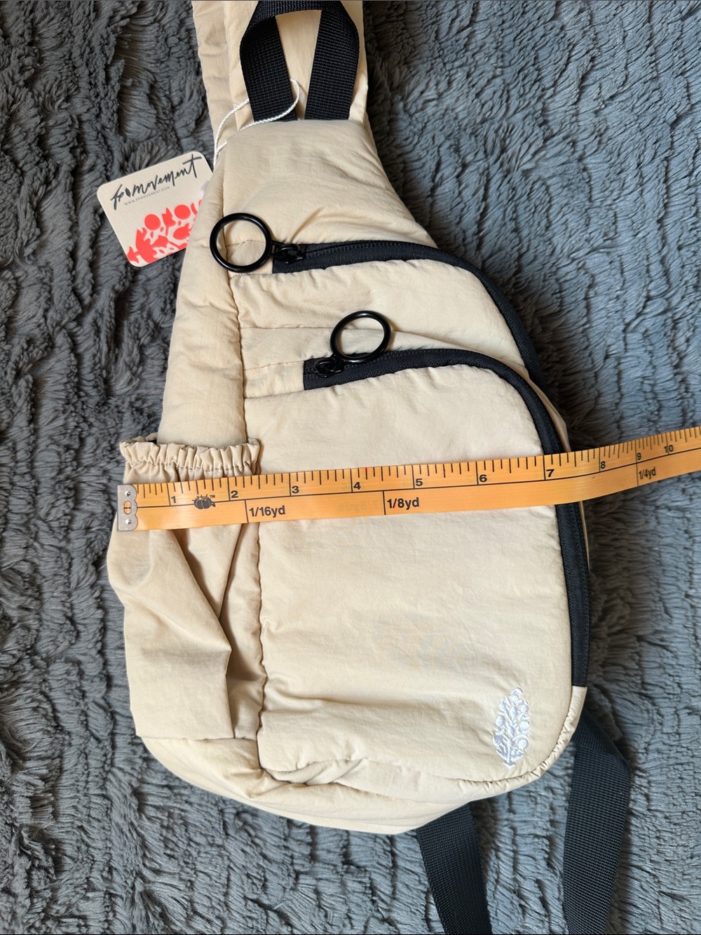 FP Movement Cream Sling Crossbody Bag with Black Accents - Picture 13 of 14